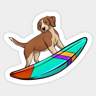 Surfing Beagle Dog Sticker